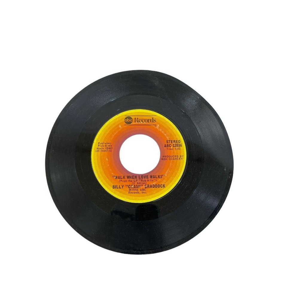 AS IS Vintage 7" Billy Crash Craddock  Vinyl Record walk when loves walk